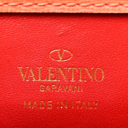 Valentino Garavani Grainy Calfskin Small Rockstud Alcove Top-Handle Flap Bag Orange 6 of 9