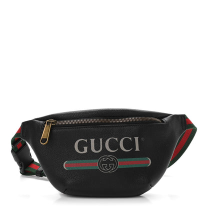 Gucci Grained Calfskin Small Logo Belt Bag Black 1 of 10