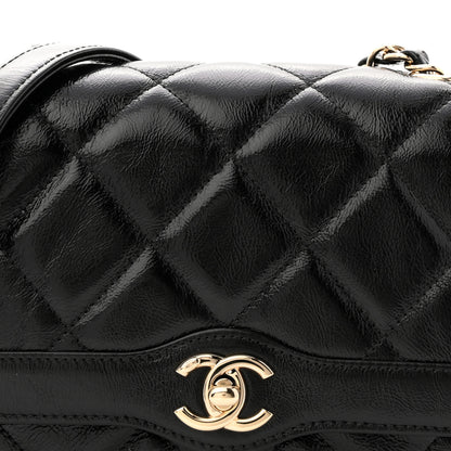 Chanel Crumpled Glazed Lambskin Quilted Mini Flap Black 8 of 11