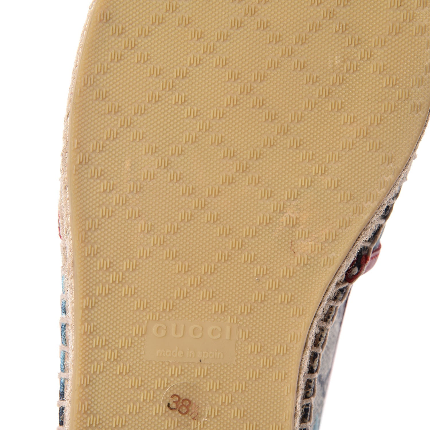 Gucci GG Supreme Monogram Blooms Espadrilles 38.5 Beige Blue Navy Hibiscus Red 9 of 10