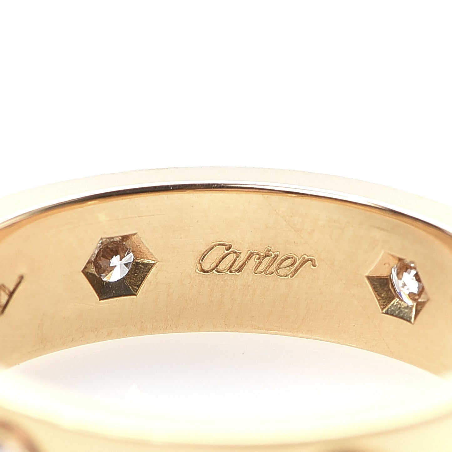 18K Yellow Gold 6 Diamond 5.5mm LOVE Ring 58 8.25