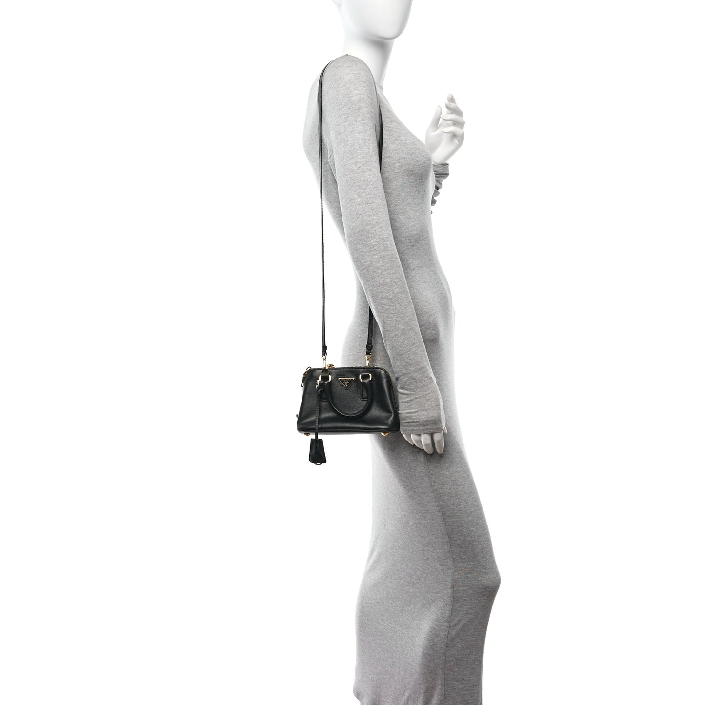 Saffiano Lux Mini Promenade Tote Black