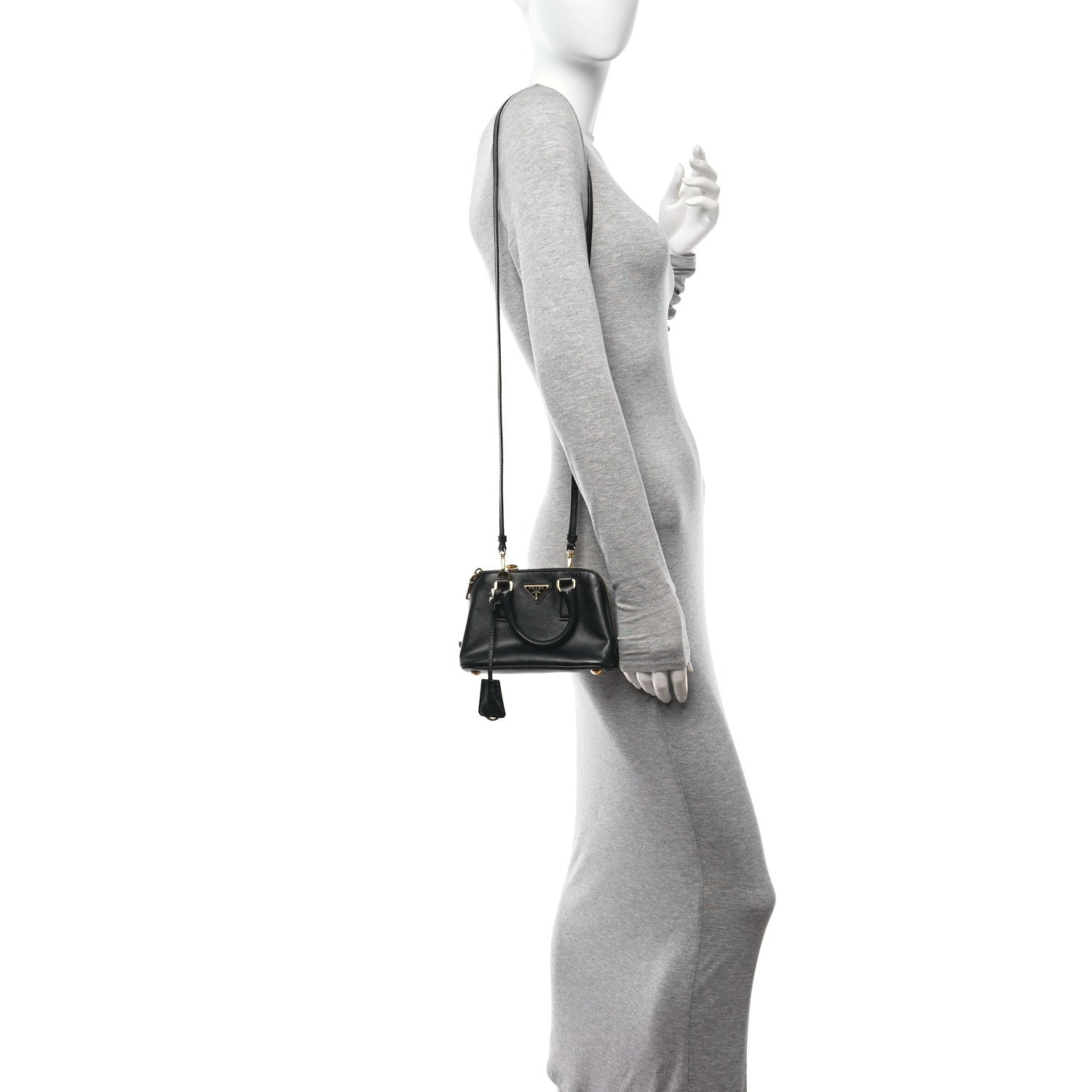 Prada Saffiano Lux Mini Promenade Tote Black 2 of 11