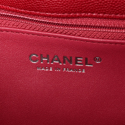 Chanel Caviar Quilted Flap Clutch Dark Pink 6 of 7
