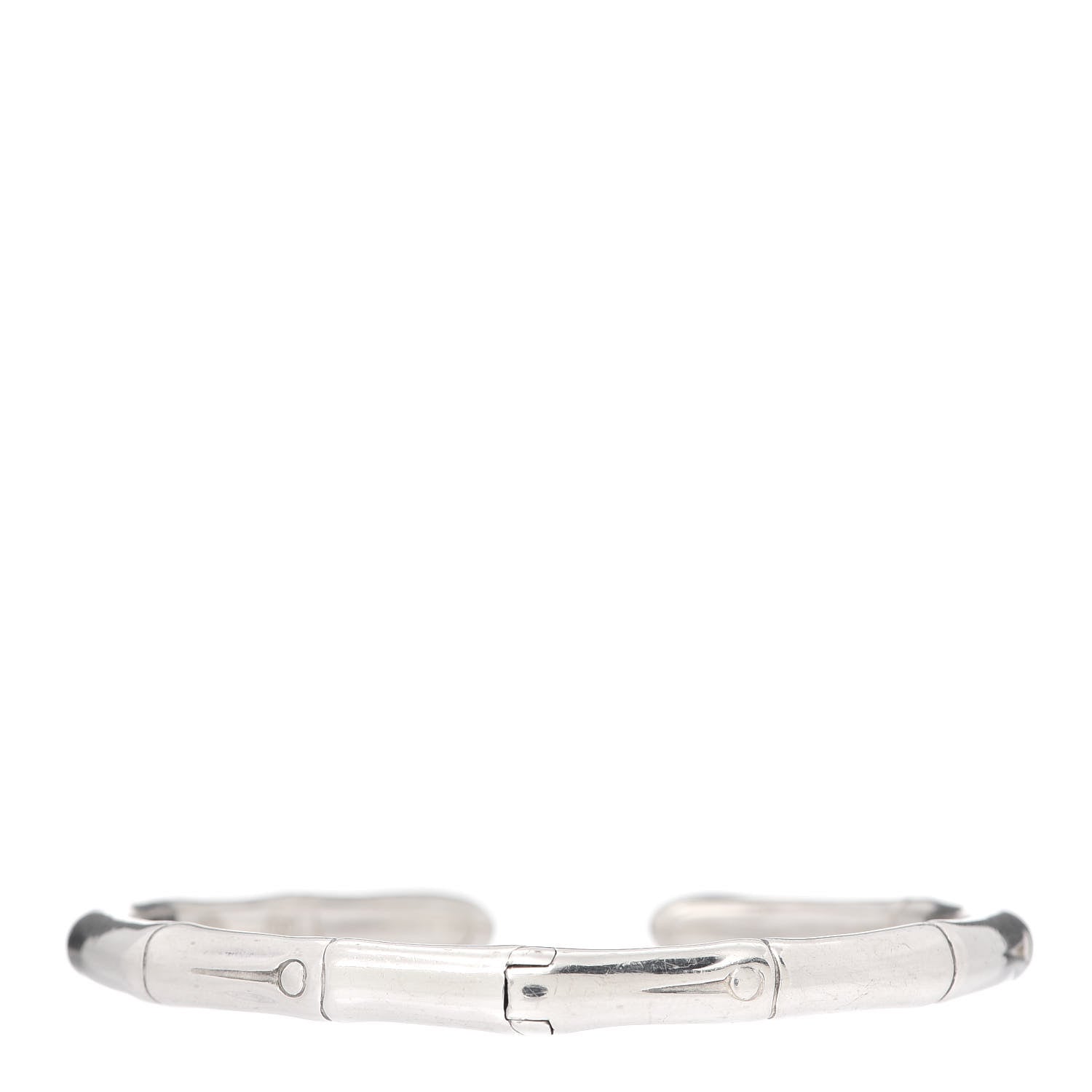 John Hardy Sterling Silver White Sapphire Bamboo Kick Cuff Bracelet 4 of 4
