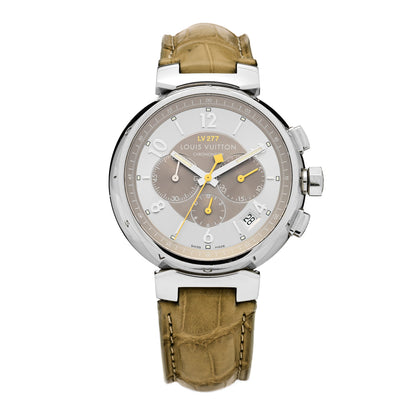 Louis Vuitton Stainless Steel Alligator 41mm Tambour Chronograph Automatic Watch 1 of 4