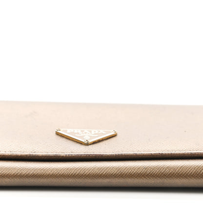 Prada Metallic Saffiano Continental Flap Wallet Bronze 12 of 15