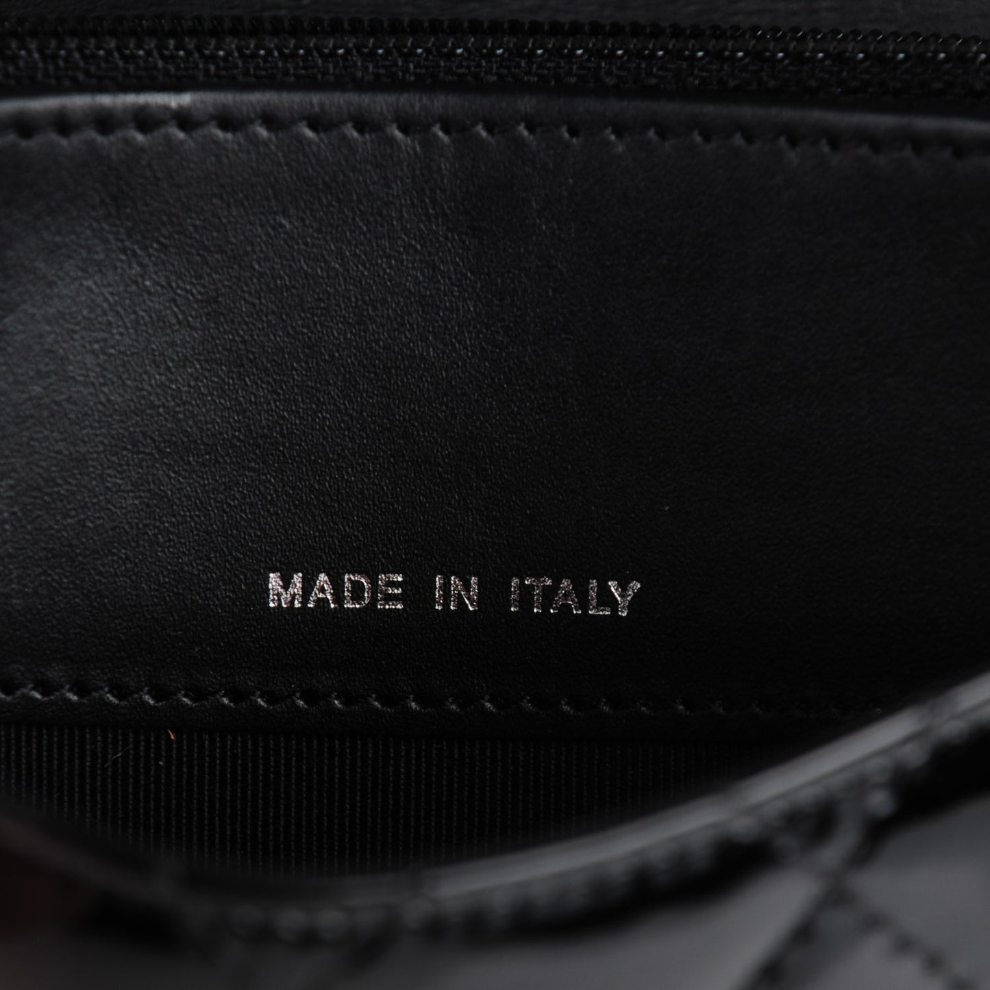 Patent Calfskin Quilted Small Flap Wallet Black