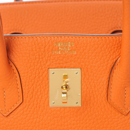 Hermes Taurillon Clemence Birkin 35 Orange 11 of 31