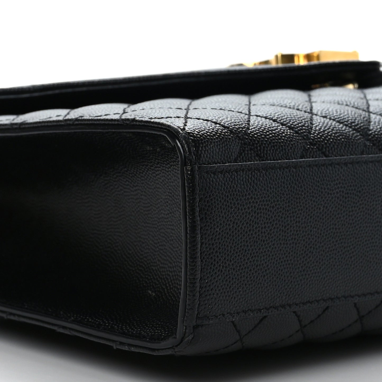 Grain De Poudre Textured Mixed Matelasse Large Triquilt Monogram Satchel Black
