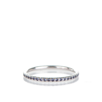 Tiffany 18K White Gold Iolite Metro Ring 7 3 of 5