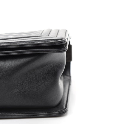 Chanel Metallic Calfskin Quilted Medium Boy Flap Black 8 of 8