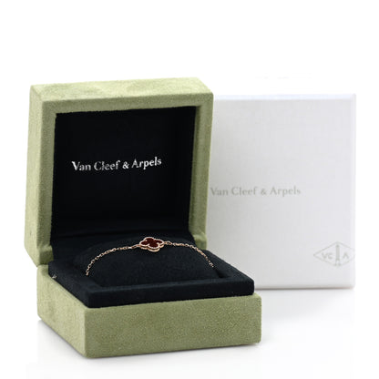 Van Cleef & Arpels 18K Rose Gold Carnelian Sweet Alhambra Bracelet 4 of 4