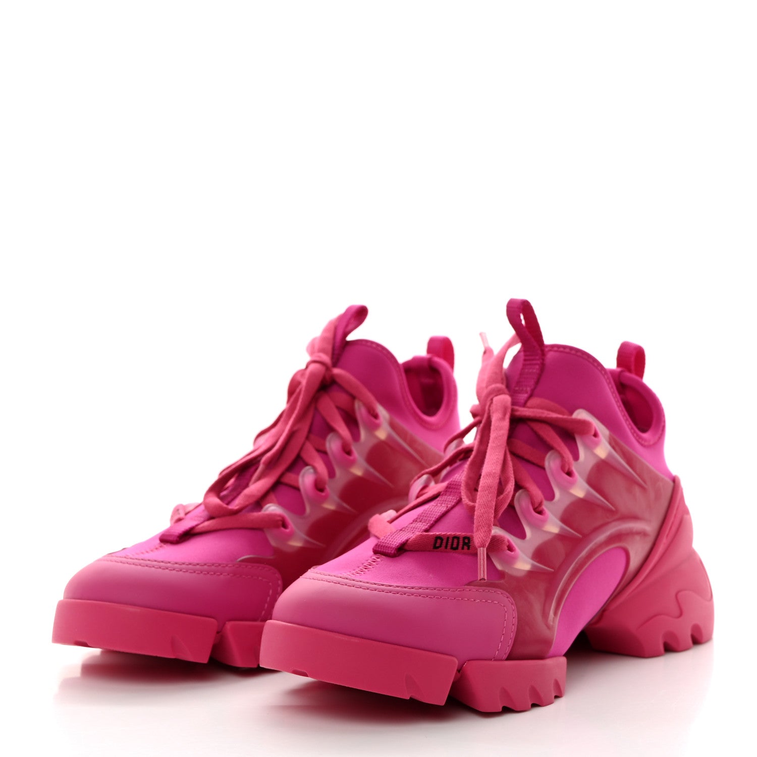 Christian Dior Neoprene Rubber Womens D-Connect Sneakers 37.5 Fuchsia 3 of 9
