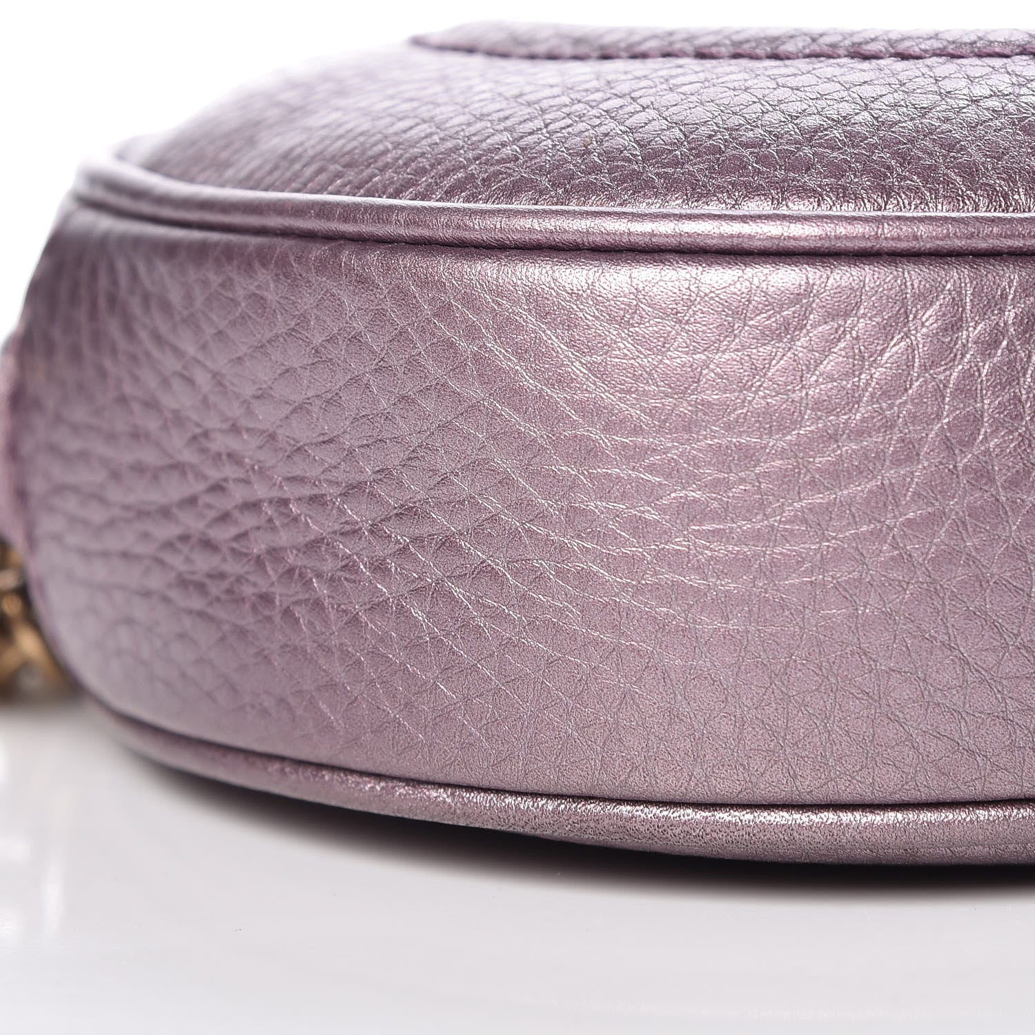 Gucci Metallic Pebbled Calfskin Mini Soho Chain Bag Purple 9 of 11