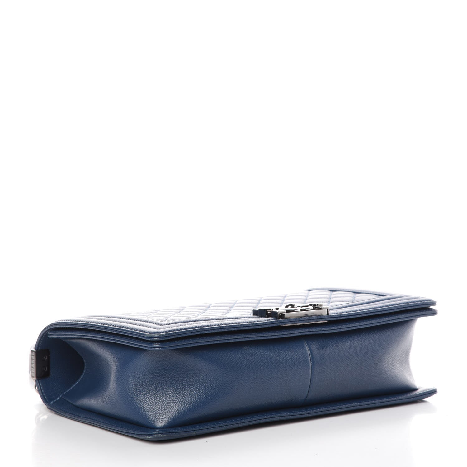 Chanel Caviar Quilted New Medium Boy Flap Dark Navy Blue 4 of 14