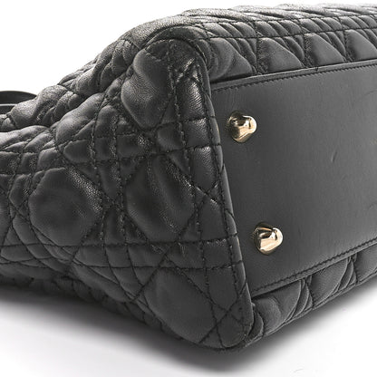 Christian Dior Lambskin Cannage Small Dior Soft Zipped Shopping Tote Black 8 of 9