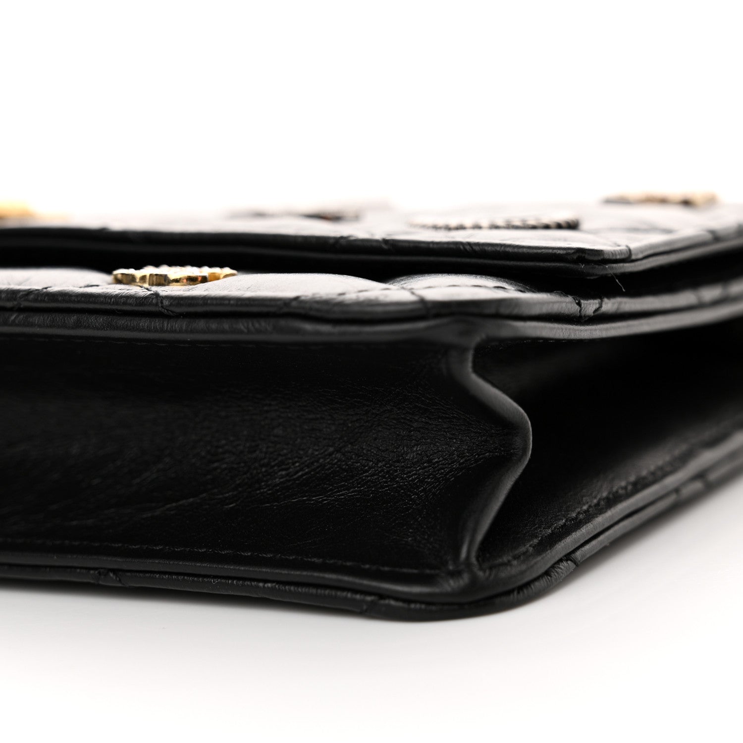 Chanel Aged Calfskin Lucky Charms Casino 2.55 Reissue Wallet on Chain WOC Black 11 of 13