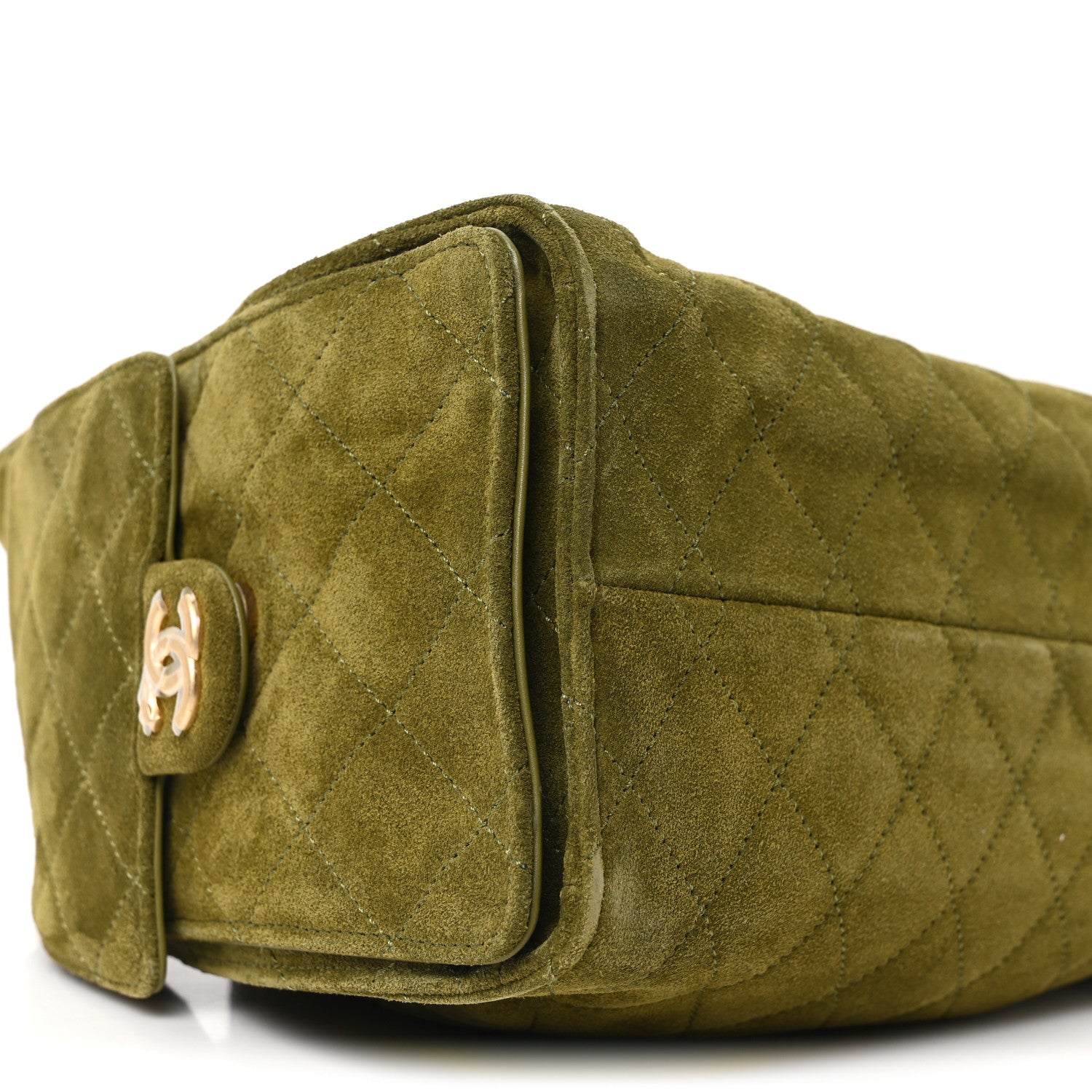 Chanel Suede Quilted Small Chanel 25 Handbag Khaki 9 of 11