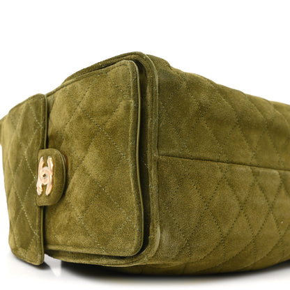 Chanel Suede Quilted Small Chanel 25 Handbag Khaki 9 of 11