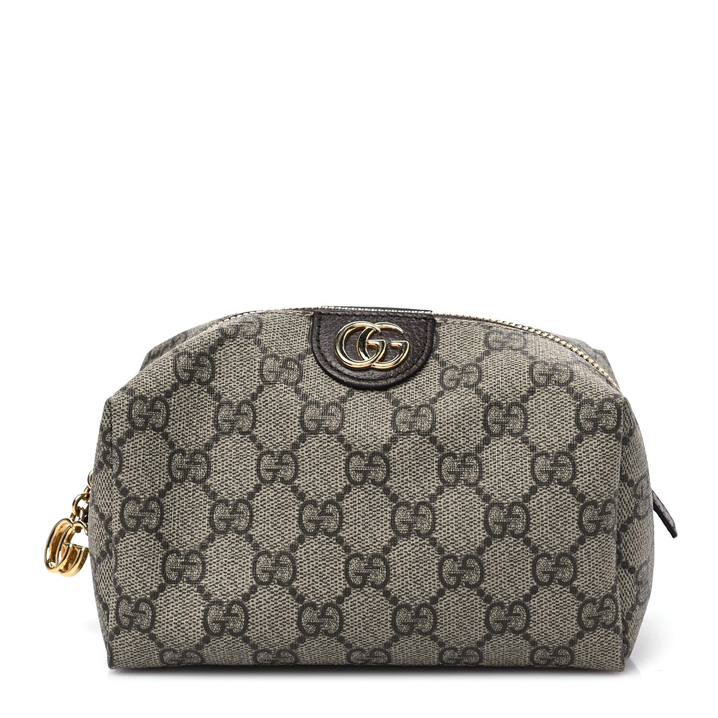 Soft GG Supreme Monogram Calfskin Medium Ophidia Cosmetic Case Beige Ebony New Acero