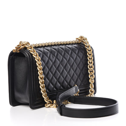 Chanel Lambskin Quilted Medium Boy Flap Black 3 of 18