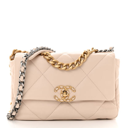Chanel Lambskin Quilted Medium Chanel 19 Flap Beige 1 of 10