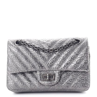 Chanel Metallic Grained Calfskin Chevron Quilted 2.55 Reissue 224 Flap 1 of 10
