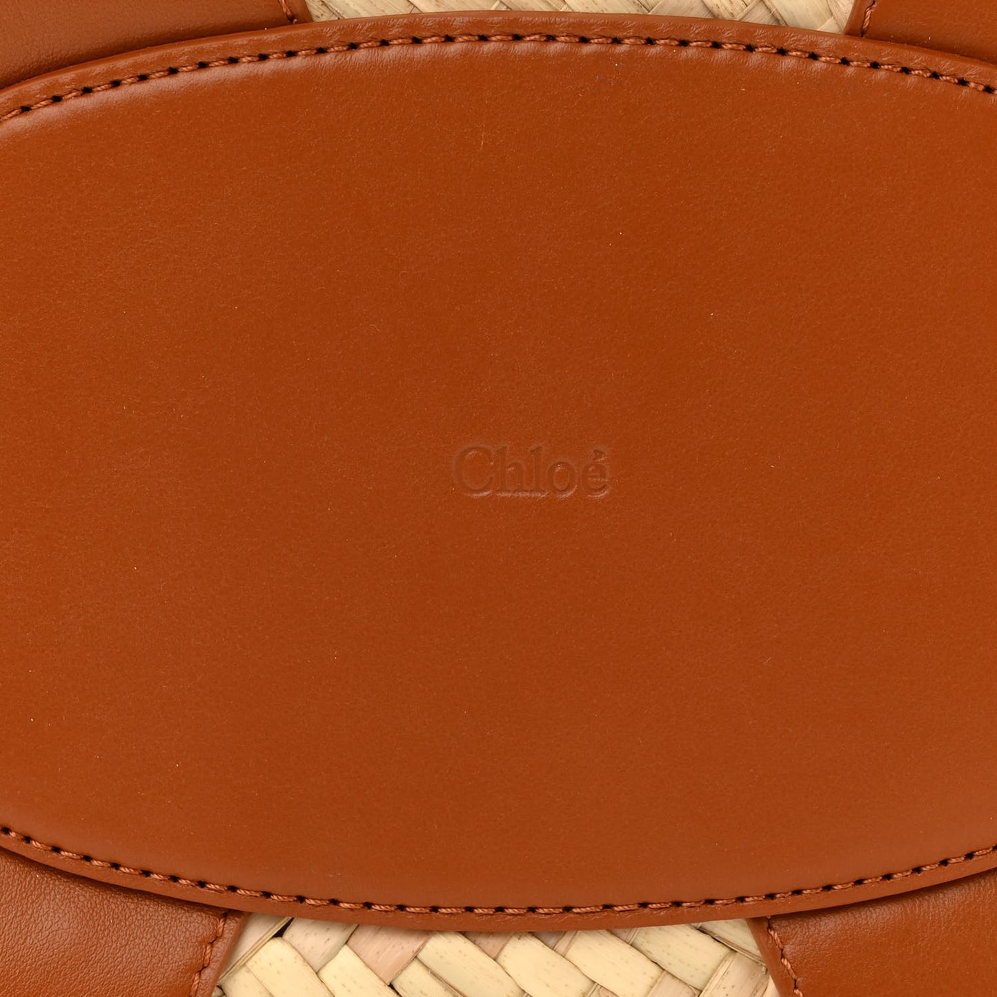 Raffia Smooth Calfskin Medium Sense Basket Caramel