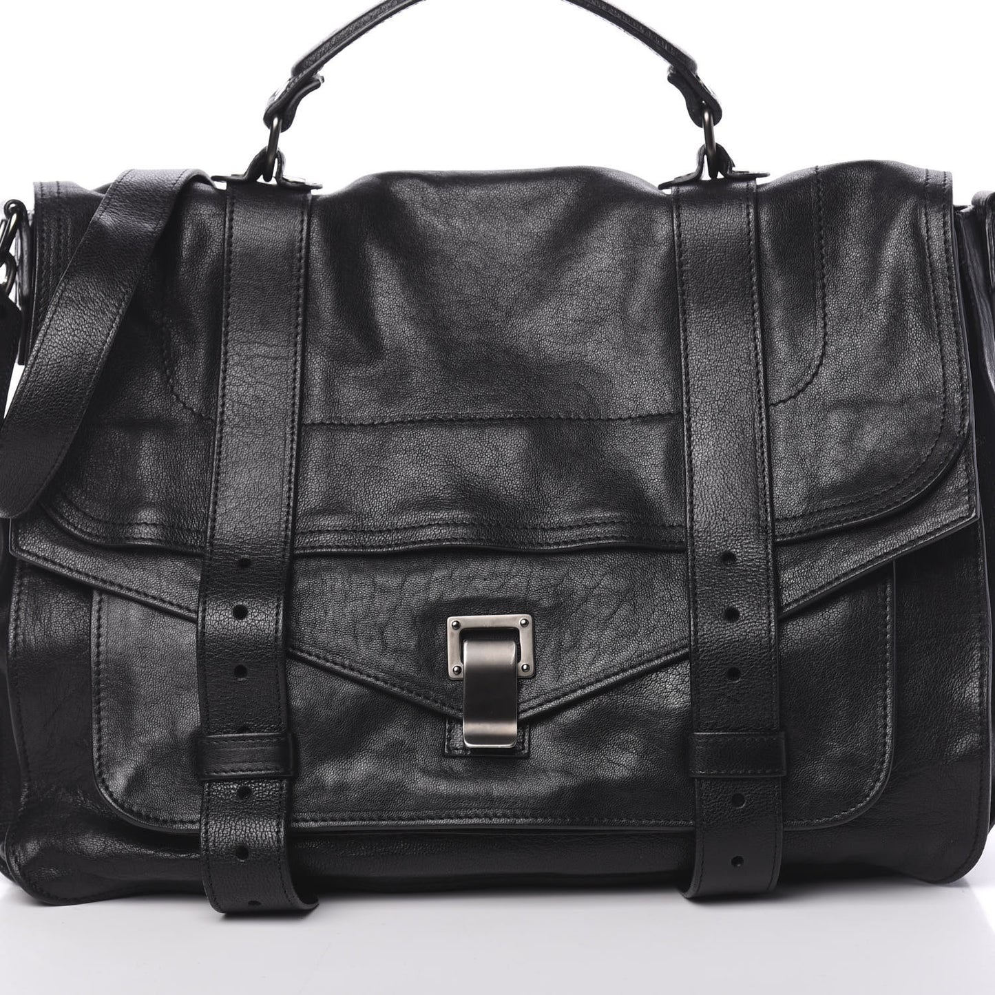 Lambskin PS1 Large Satchel Black