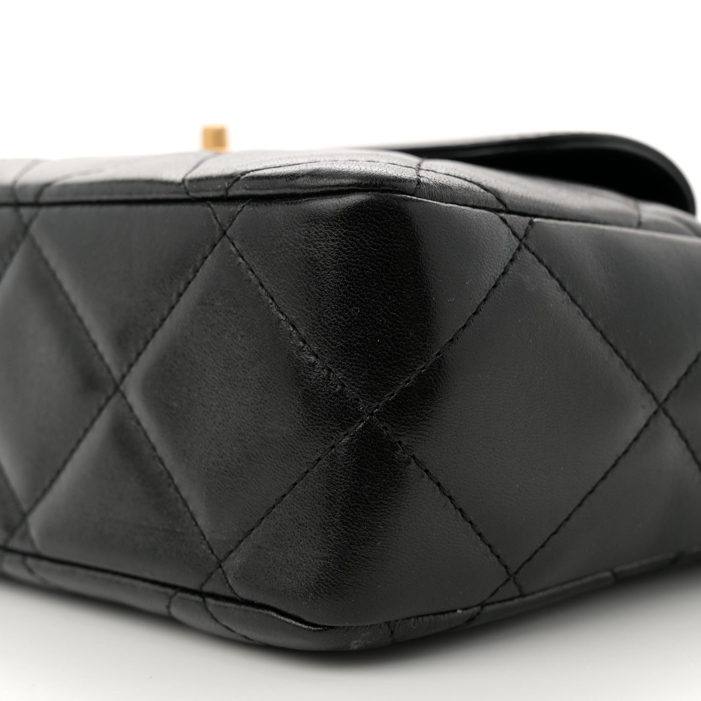 Lambskin Quilted Clutch Large Flap Bag Black