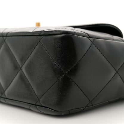 Chanel Lambskin Quilted Clutch Large Flap Bag Black 10 of 10