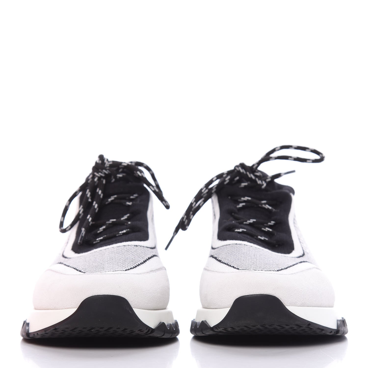 Hermes Knit Bi-Color Womens Addict Sneakers 38.5 Black White 2 of 9