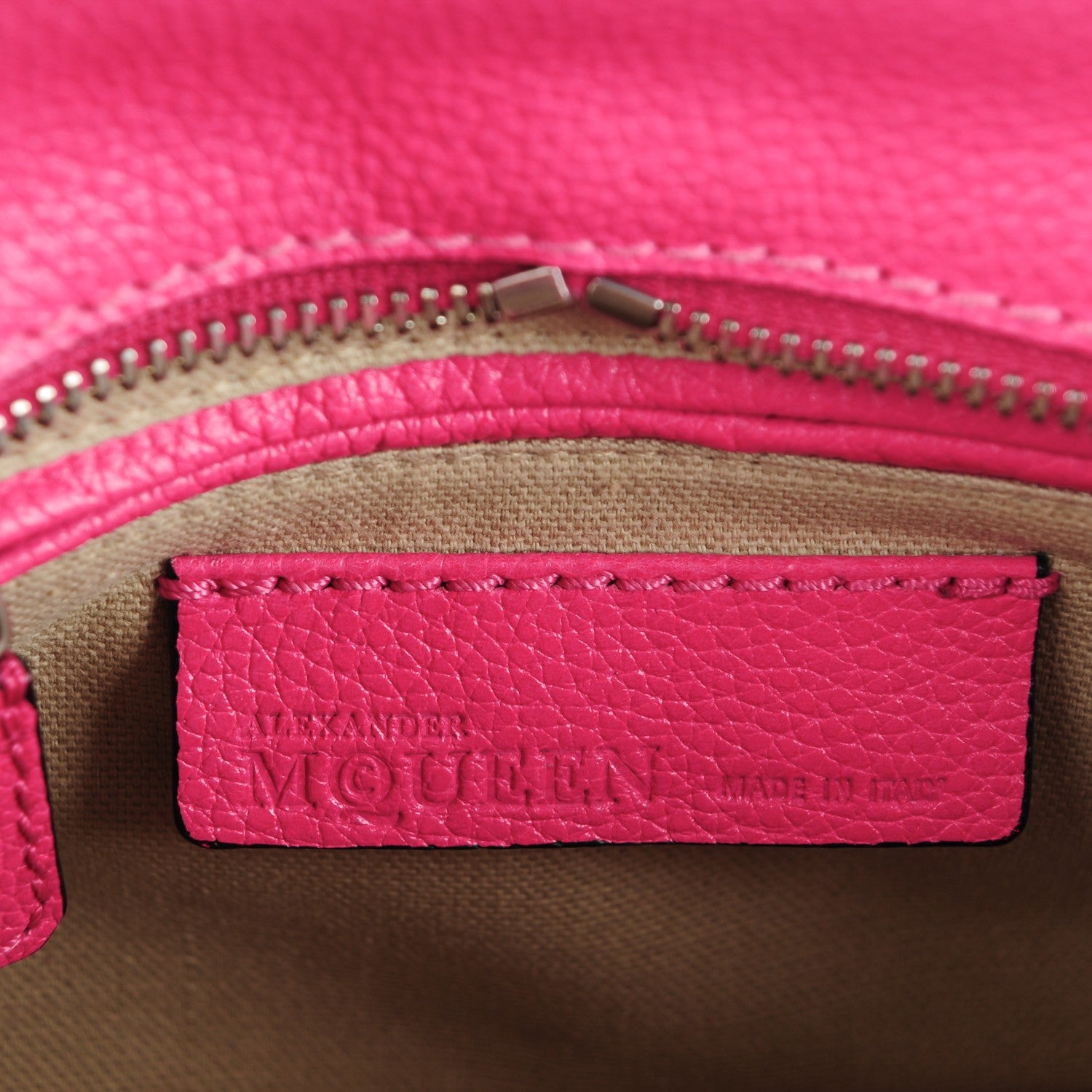 Alexander McQueen Grainy Calfskin Mini Padlock Zip Satchel Pink 6 of 7