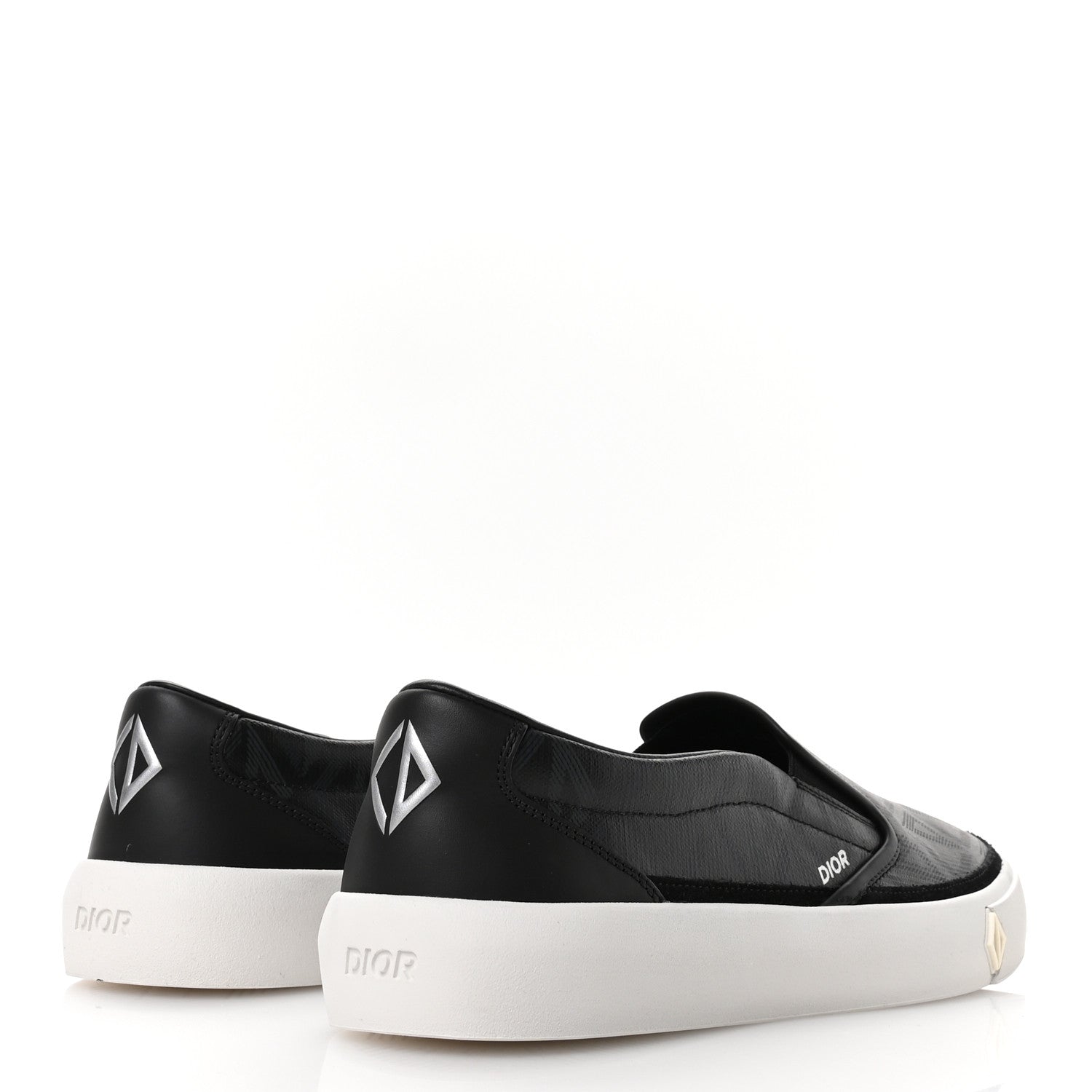 Christian Dior Canvas CD Diamond Mens Slip On Sneakers 45 Black 5 of 10