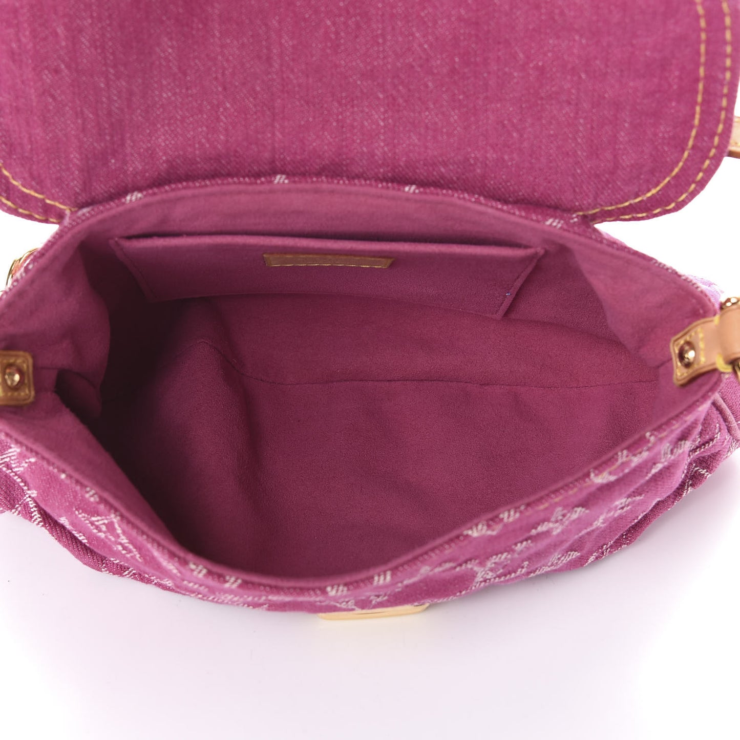 Monogram Denim Mini Pleaty Fuchsia