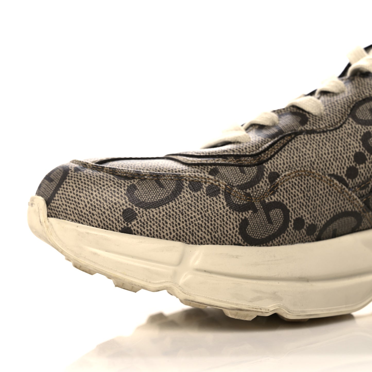 Maxi GG Supreme Monogram Gucci 100 Mens Rhyton Sneakers 8.5 Beige Ebony