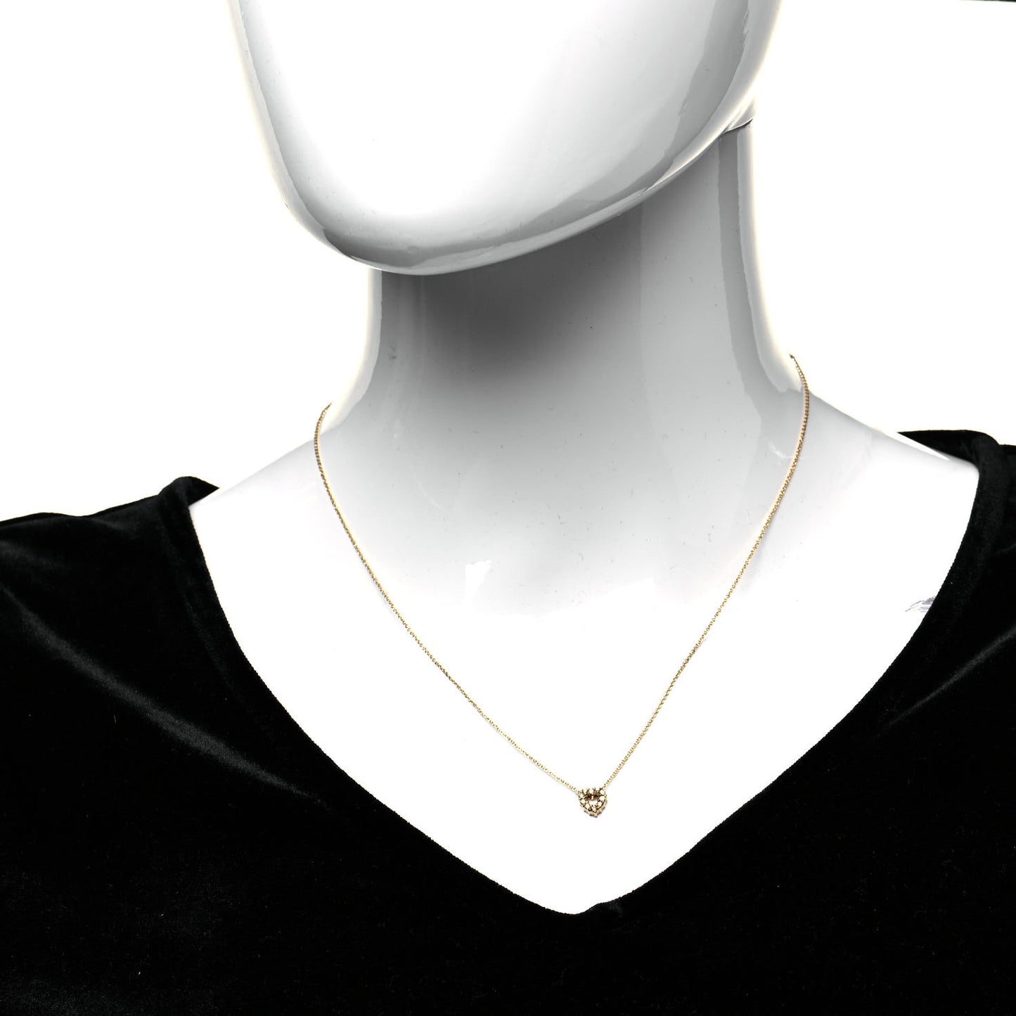 18K Yellow Gold Diamond Tiny Treasures Heart Pendant Necklace
