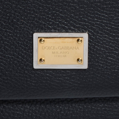 Dolce & Gabbana Grained Deerskin Small Miss Sicily Satchel Black 6 of 7