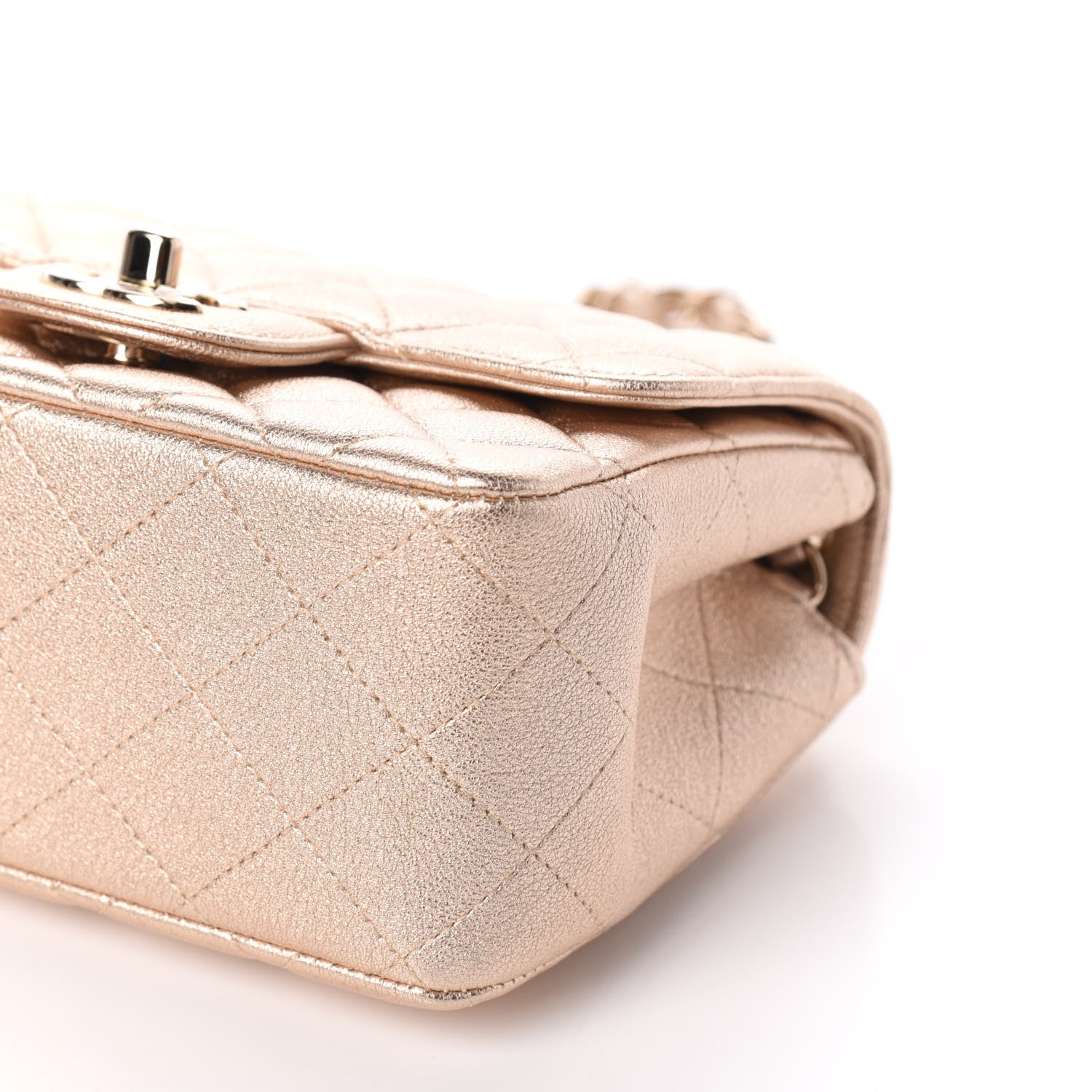 Chanel Metallic Lambskin Quilted Mini Square Flap Gold 9 of 9