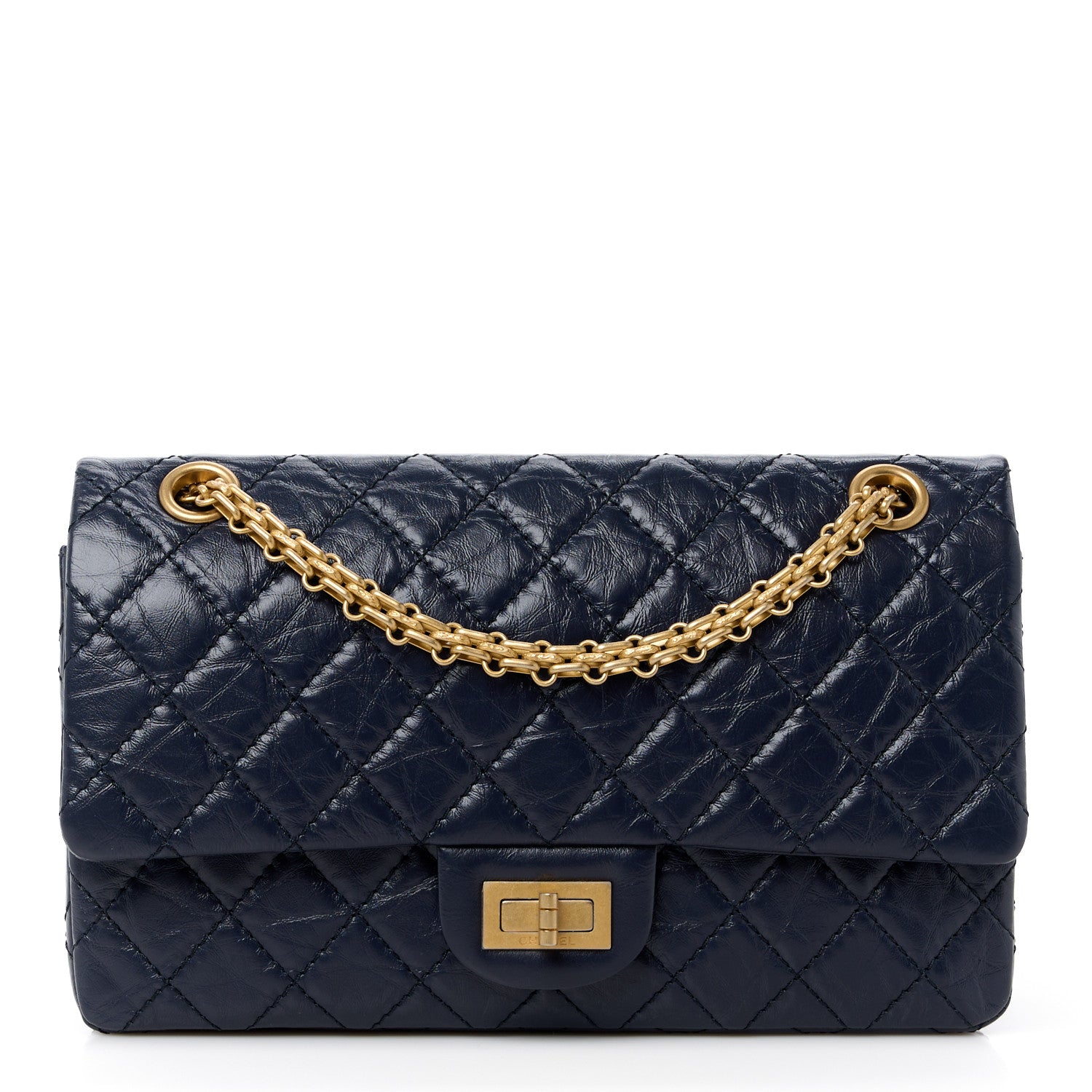 Chanel Aged Calfskin Quilted 2.55 Reissue 225 Flap Navy 1 of 12