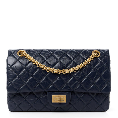 Chanel Aged Calfskin Quilted 2.55 Reissue 225 Flap Navy 1 of 12