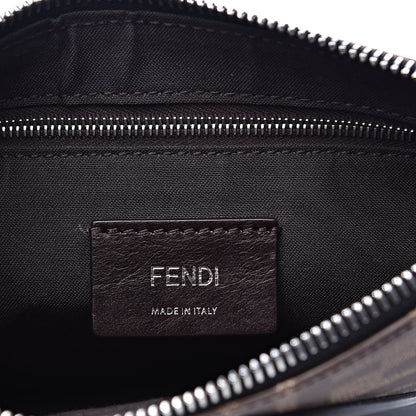 Fendi Glazed Fabric Vitello Century FF 1974 Stamp Patch Messenger Bag Mogano Panna Black 6 of 11