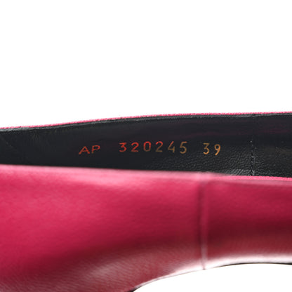 Saint Laurent Pebbled Calfskin Janis 105 Platform Pumps 39 Fuchsia 7 of 10