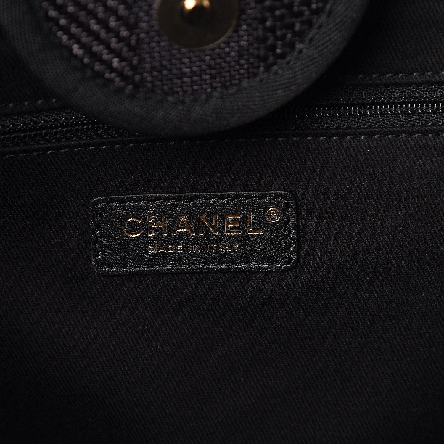 Chanel Mixed Fibers Calfskin Striped Medium Deauville Tote Black 5 of 9