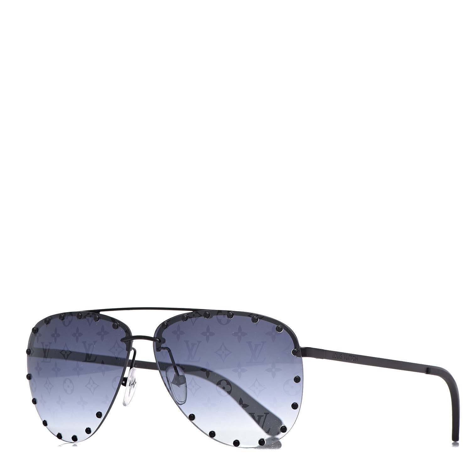 Louis Vuitton Monogram The Party Aviator Sunglasses Z0971U Black 1 of 10