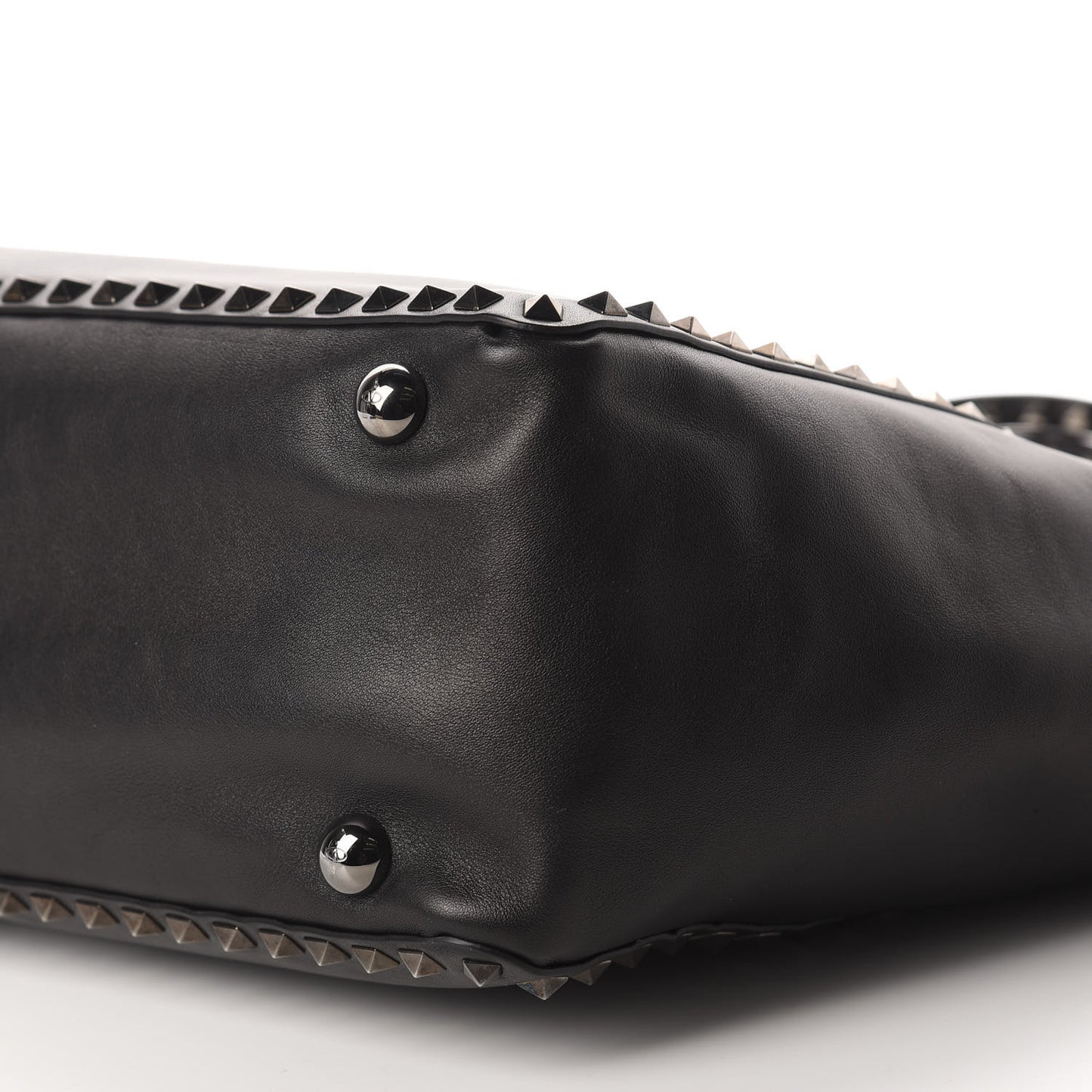 Vitello Medium Rockstud Tote Black