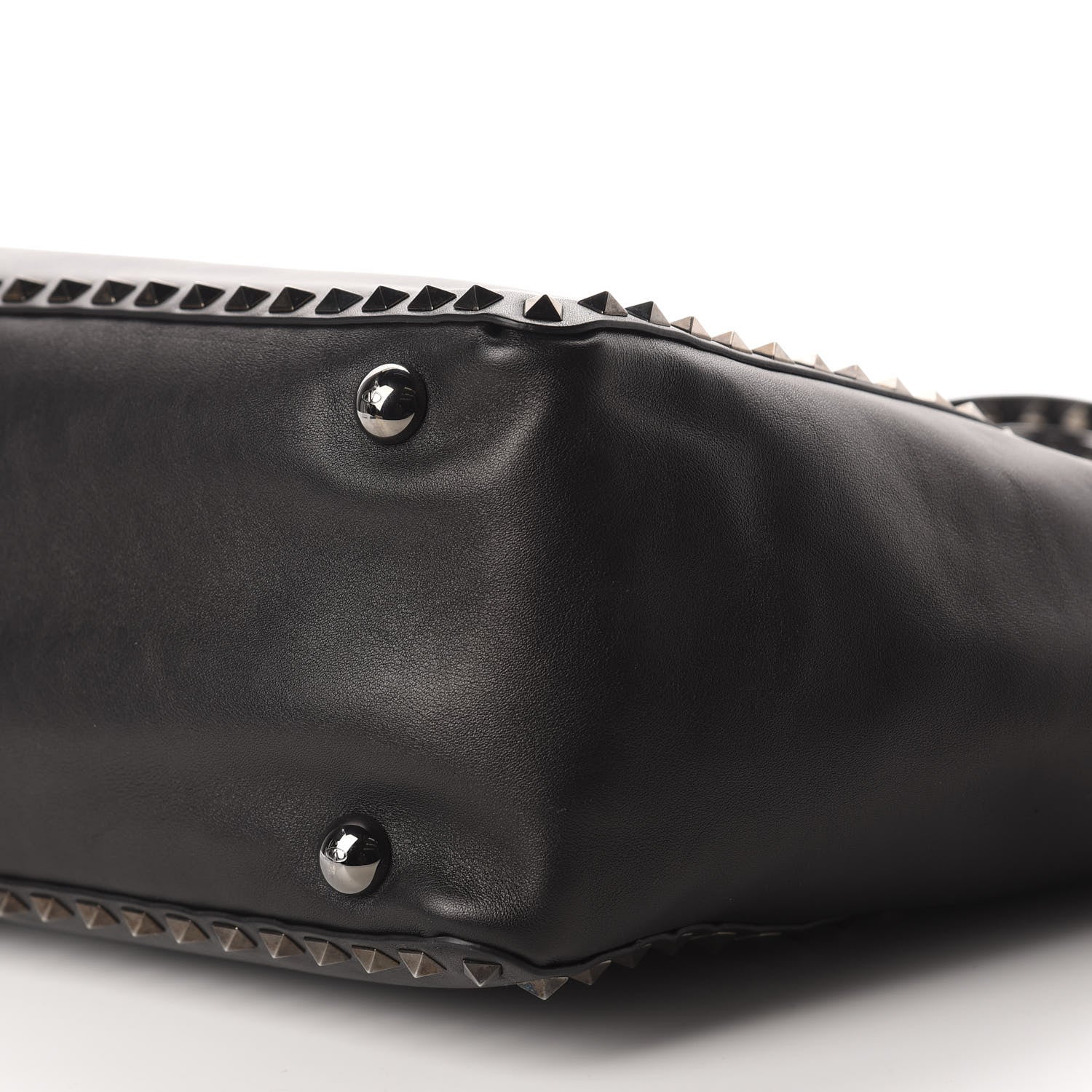 Valentino Garavani Vitello Medium Rockstud Tote Black 6 of 9