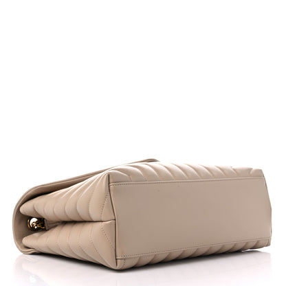 Saint Laurent Calfskin Y Quilted Monogram Medium Loulou Chain Satchel Light Natural 4 of 16