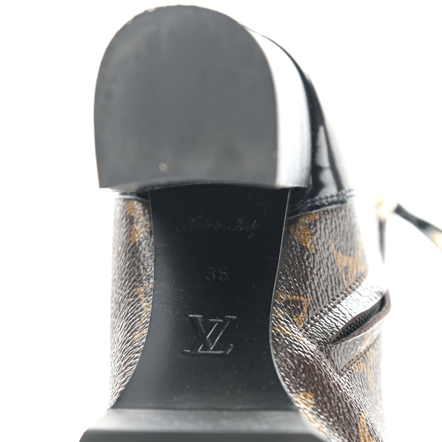 Louis Vuitton Patent Calfskin Monogram Star Trail Ankle Boots 36 Black 6 of 6